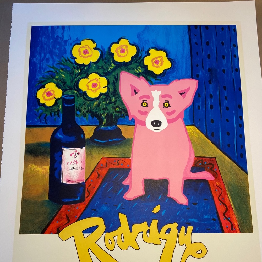 George Rodrigue “Pink Dog” Lithograph